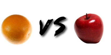 A much-needed comparison of apples and oranges.